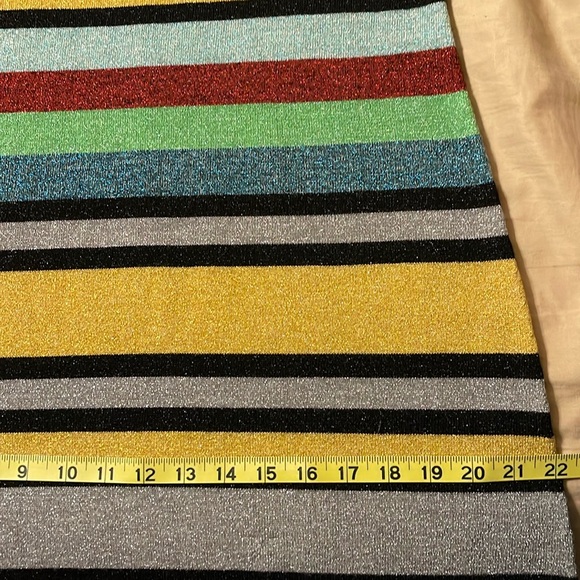 L.A.M.B. Dress Vintage Striped Glitter Tinsel Lamb Wool Dress XL Y2K - Picture 6 of 14